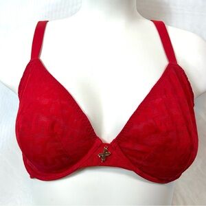 NWT Fenty Savage Unlined Red Lace Underwire Bra / 38DD